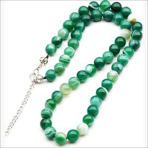 Natural Gemstone Beaded Choker Necklace Adjustable Handmade Jewelry